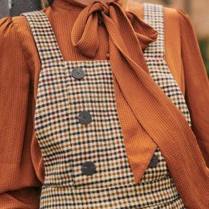 Sezane Checked Sidnoie Overalls